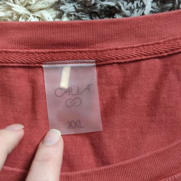 Calia Oversized Thick 100% Cotton Long Sleeve Rust Top Size XXL - Picture 3 of 8